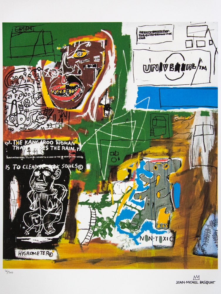 Jean-Michel Basquiat 'Sienna': Jean-Michel Basquiat (after) 'Sienna' lithography print, sheet size 50 x 70 cm, plate signed bottom right, numbered bottom left with pencil, limited edition 36/300, bottom right publishing house