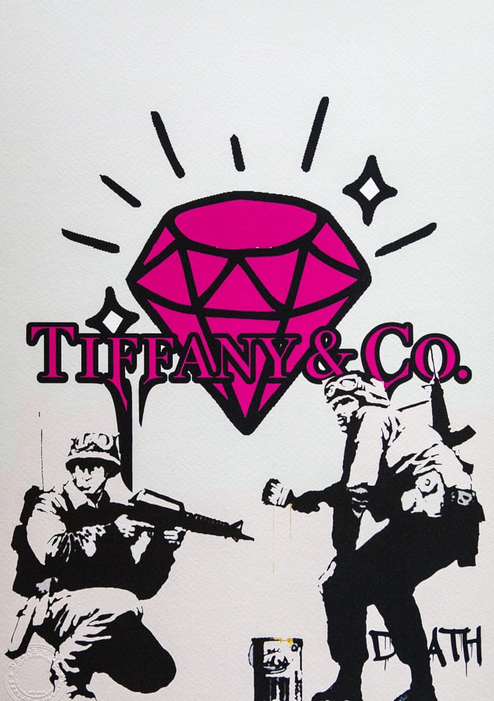 DEATH NYC SIGNED FINE ART PRINT W/COA: DEATH NYC Signed Fine Art Print with COA , DEATH NYC is a New York City-based street artist. Her pseudonym is an acronym for 'Don't Easily Abandon the Hope'. Print is blind stamped, comes with