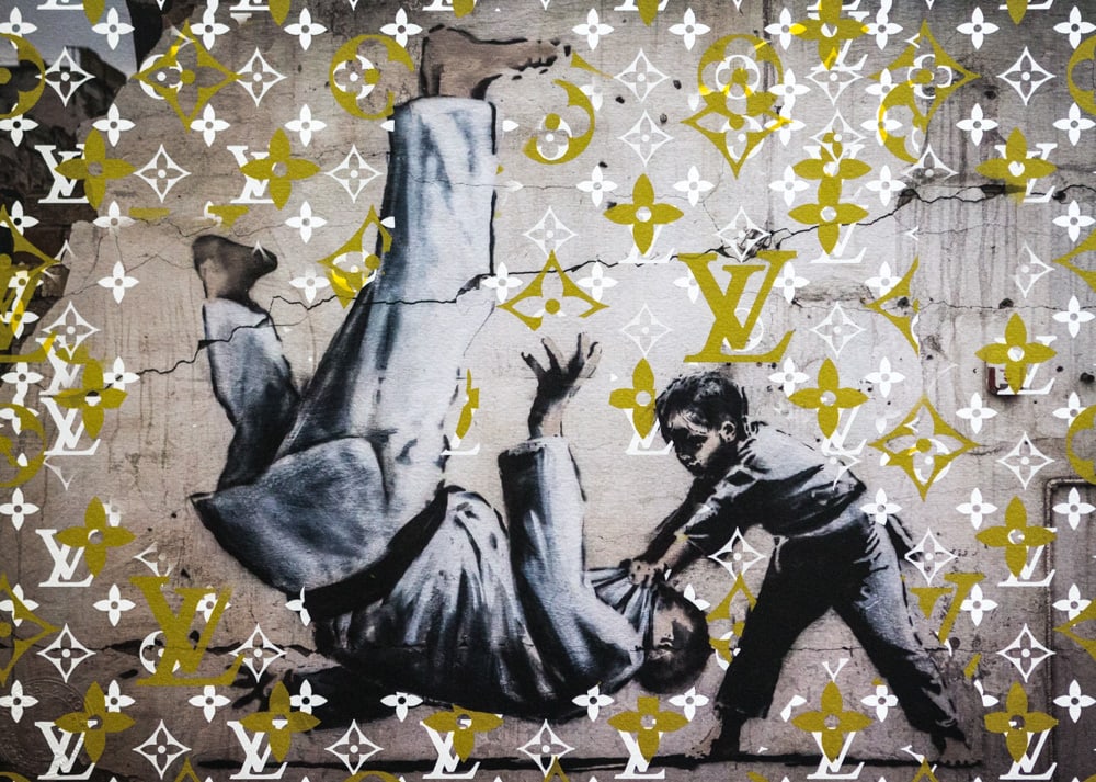 DEATH NYC SIGNED FINE ART PRINT W/COA: DEATH NYC Signed Fine Art Print with COA , DEATH NYC is a New York City-based street artist. Her pseudonym is an acronym for 'Don't Easily Abandon the Hope'. Print is blind stamped, comes with