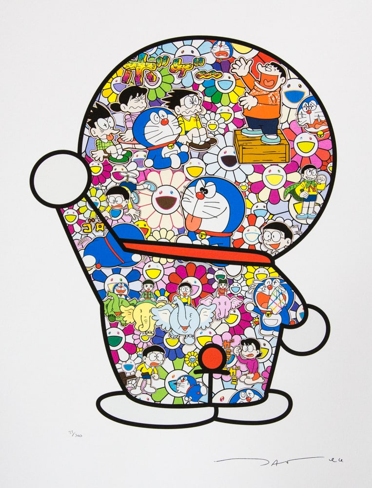 Takashi Murakami 'Doraemon's Daily Life': Takashi Murakami (after) 'Doraemon's Daily Life' offset lithography, limited edition of 300, sheet size 50 x 65 cm, plate signed bottom right, numbered with pencil bottom left 35/300, fine art paper,
