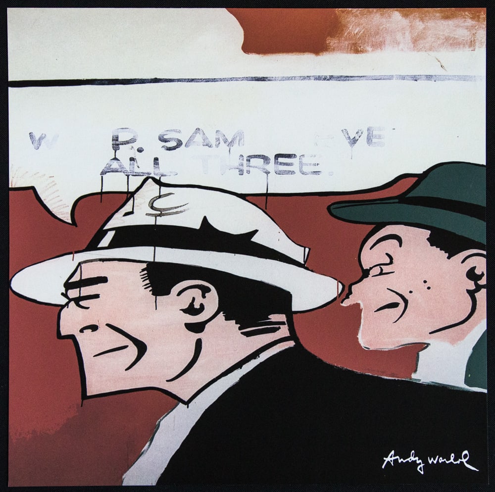 Andy Warhol 'Dick Tracy': Andy Warhol (after) 'Dick Tracy' offset lithography, size 60 x 60 cm, plate signed bottom right, numbered with pencil, limited edition 323/2400, heavy paper, stamped with CMOA on the back (Carnegie