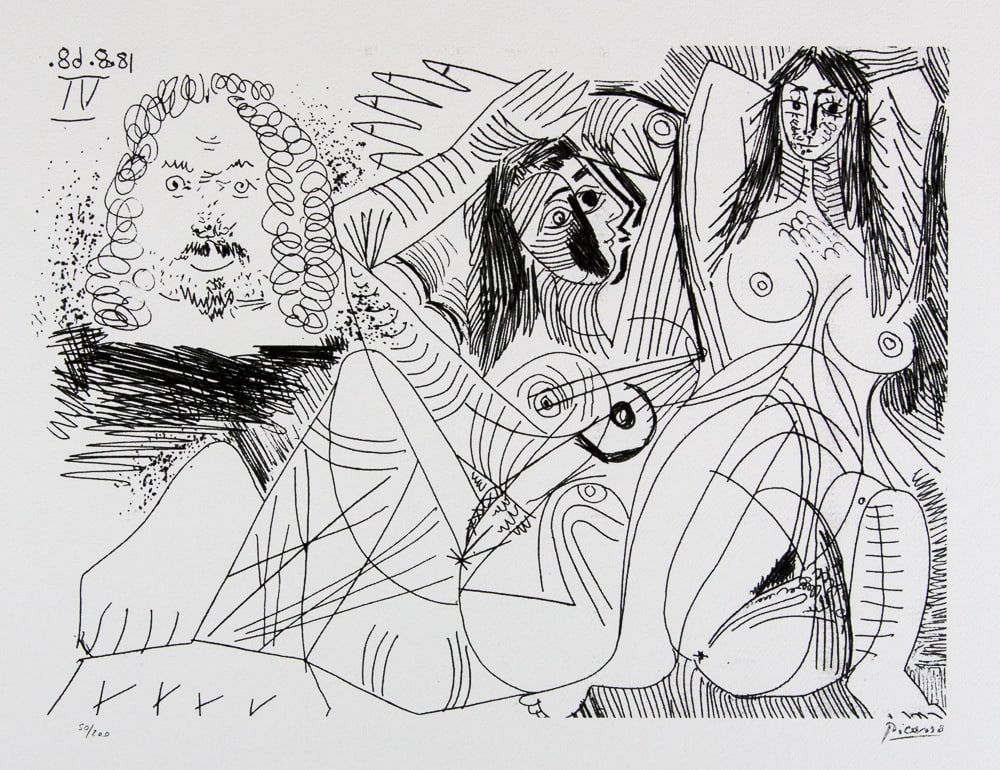 Pablo Picasso, from 347 Suite: Pablo Picasso (after) from 347 Suite, lithograph print, limited edition of 200, sheet size 50 x 70 cm, plate signed bottom right, numbered with pencil bottom left 50/200, wove paper with Pablo