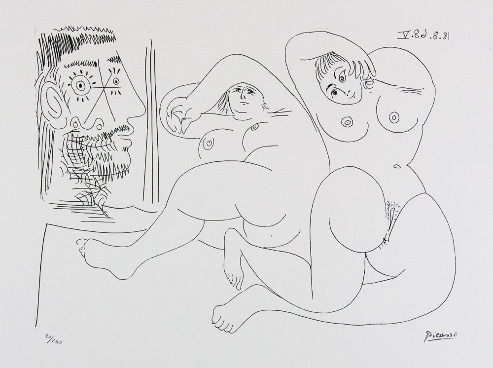 Pablo Picasso, from 347 Suite: Pablo Picasso (after) from 347 Suite, lithograph print, limited edition of 200, sheet size 50 x 70 cm, plate signed bottom right, numbered with pencil bottom left 80/200, wove paper with Pablo
