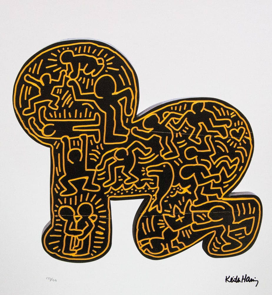 Keith Haring 'Baby': Keith Haring (after) 'Baby' offset lithography, limited edition of 150, sheet size 50 x 70 cm, plate signed bottom right, numbered with pencil bottom left 133/150, cotton paper, Keith Haring Foundatio