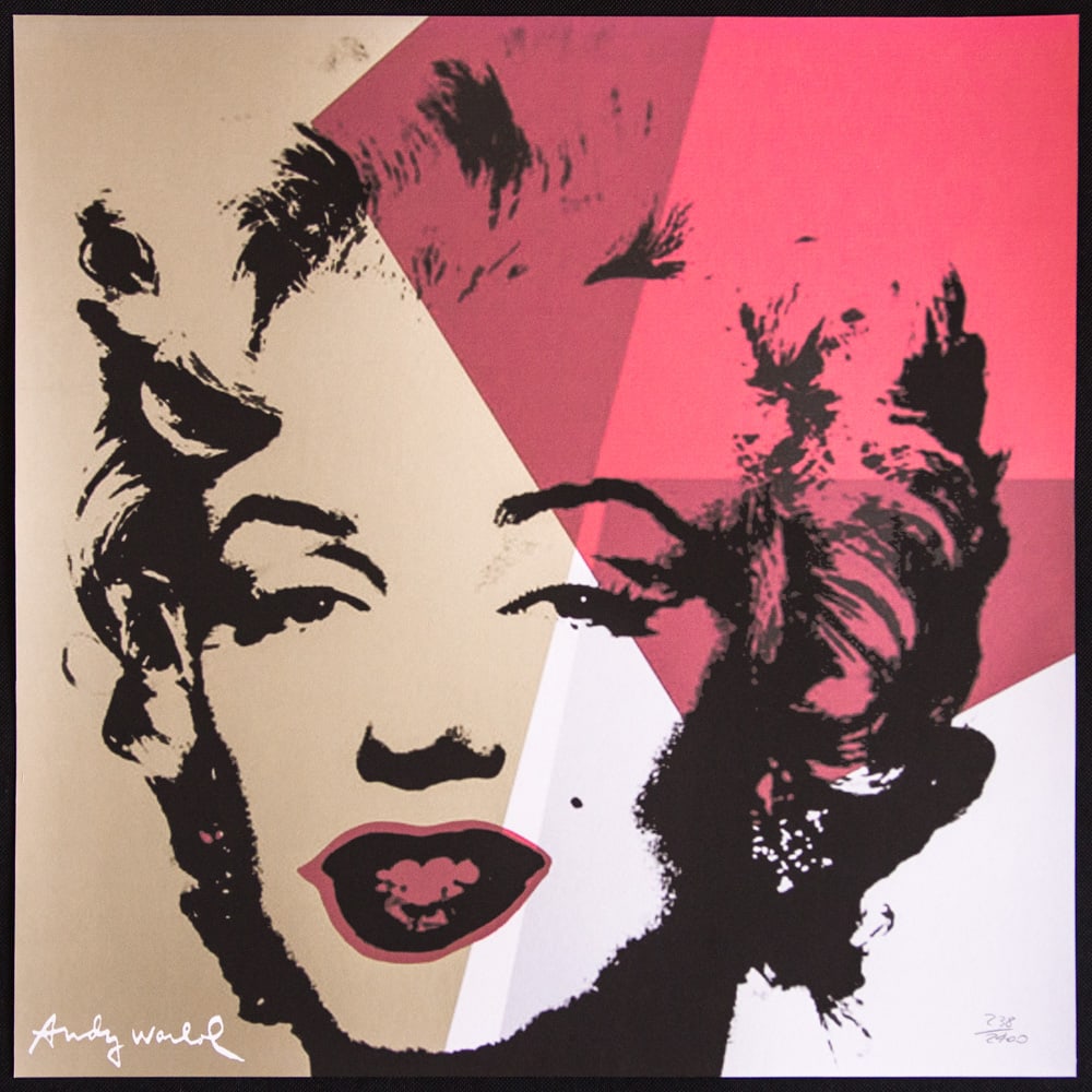 Andy Warhol 'Marilyn Monroe': Andy Warhol (after) 'Marilyn Monroe' offset lithography, size 60 x 60 cm, plate signed bottom left, numbered with pencil, limited edition 238/2400, heavy paper, stamped with CMOA on the back (Carnegie