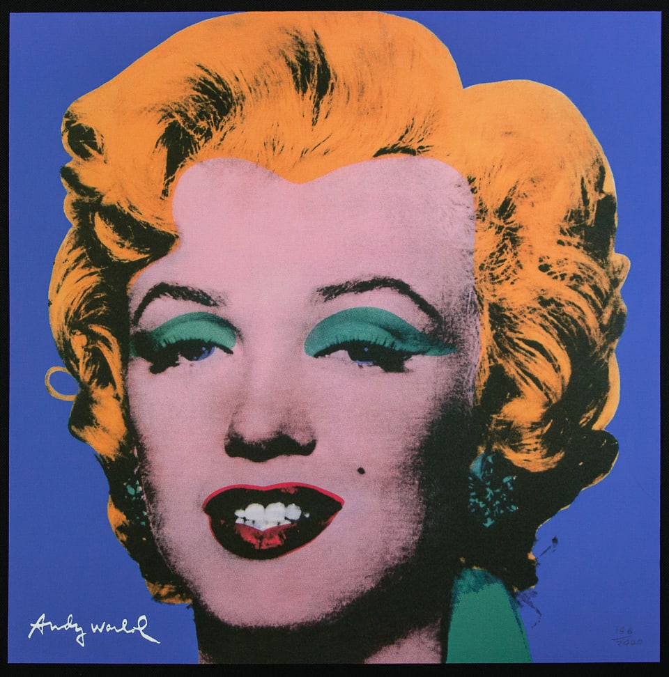 Andy Warhol 'Marilyn Monroe': Andy Warhol (after) 'Marilyn Monroe' offset lithography, size 60 x 60 cm, plate signed bottom left, numbered with pencil, limited edition 146/2400, heavy paper, stamped with CMOA on the back (Carnegie