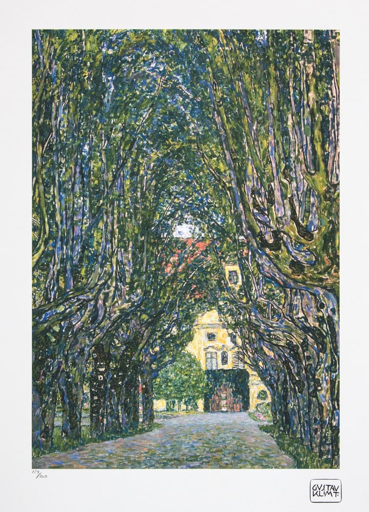Gustav Klimt 'Avenue in the Park of Schloss Kammer': Gustav Klimt (after) 'Avenue in the Park of Schloss Kammer' limited edition of 200, lithograph print, plate signed bottom right, numbered with pencil bottom left 129/200, fine art paper, with La TREC