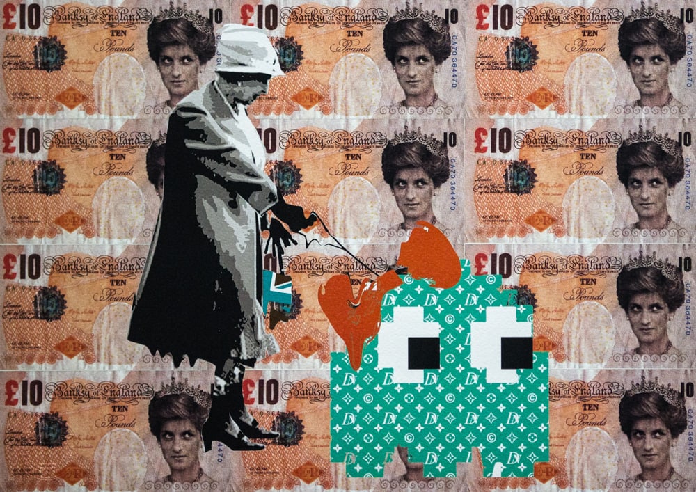 DEATH NYC SIGNED FINE ART PRINT W/COA: DEATH NYC Signed Fine Art Print with COA , DEATH NYC is a New York City-based street artist. Her pseudonym is an acronym for 'Don't Easily Abandon the Hope'. Print is blind stamped, comes with