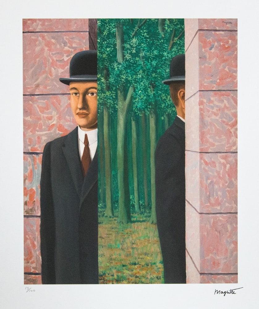 Rene Magritte 'The Commonplace': Rene Magritte (after) 'The Commonplace' lithography print, limited edition of 100, plate signed bottom right, numbered with pencil bottom left 15/100, bottom left publishing house stamp 'SPADEM,