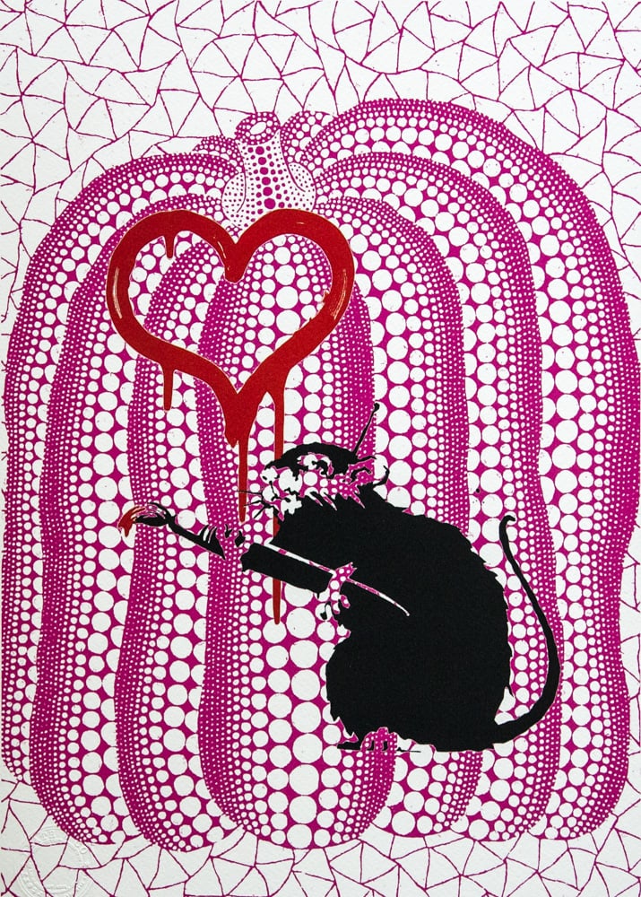 DEATH NYC SIGNED FINE ART PRINT W/COA: DEATH NYC Signed Fine Art Print with COA , DEATH NYC is a New York City-based street artist. Her pseudonym is an acronym for 'Don't Easily Abandon the Hope'. Print is blind stamped, comes with