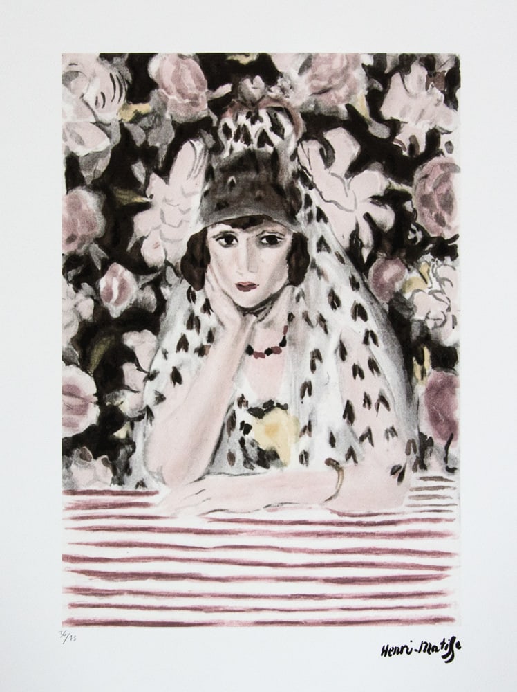 Henri Matisse 'Spanish Woman': Henri Matisse (after) 'Spanish Woman' offset lithography, limited edition of 75, sheet size 50 x 70 cm, plate signed bottom right, numbered with pencil bottom left 36/75, cotton paper, bottom left