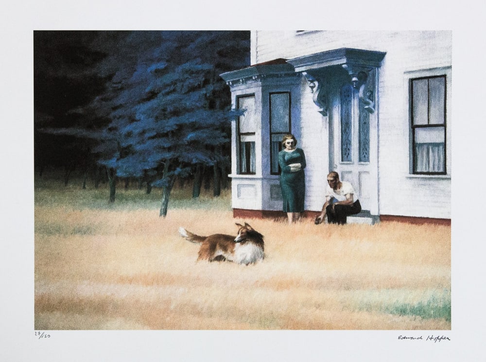 Edward Hopper 'Cape Cod Evening': Edward Hopper (after) 'Cape Cod Evening' limited edition 27/150, lithography print, plate signed bottom right, numbered with pencil bottom left, cotton paper Arches France, sheet size 38 x 57 cm,