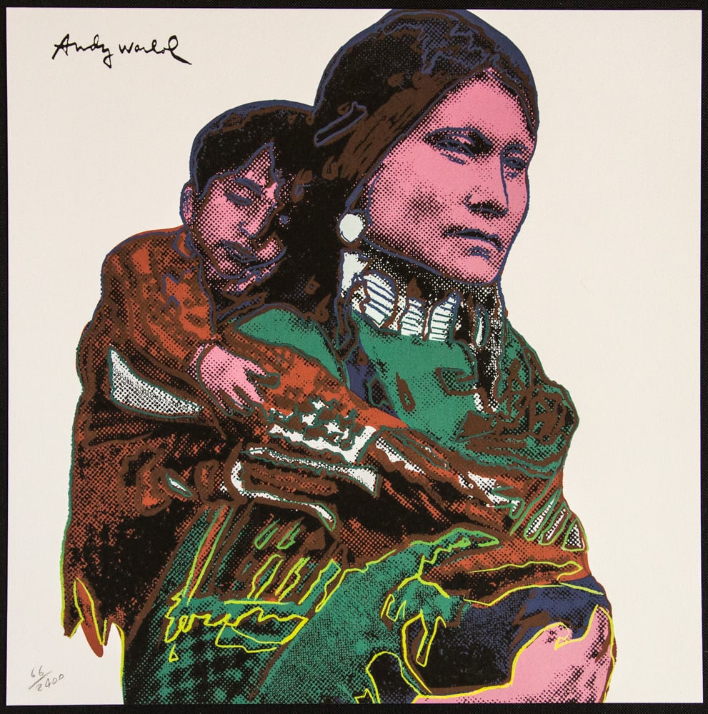 Andy Warhol 'Mother and Child': Andy Warhol (after) 'Mother and Child' offset lithography, size 60 x 60 cm, plate signed top left, numbered with pencil, limited edition 66/2400, heavy paper, stamped with CMOA on the back (Carnegie