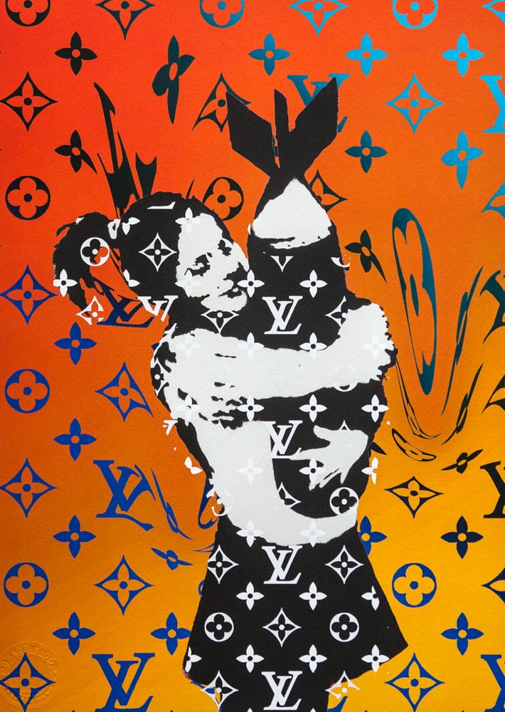 DEATH NYC SIGNED FINE ART PRINT W/COA: DEATH NYC Signed Fine Art Print with COA , DEATH NYC is a New York City-based street artist. Her pseudonym is an acronym for 'Don't Easily Abandon the Hope'. Print is blind stamped, comes with