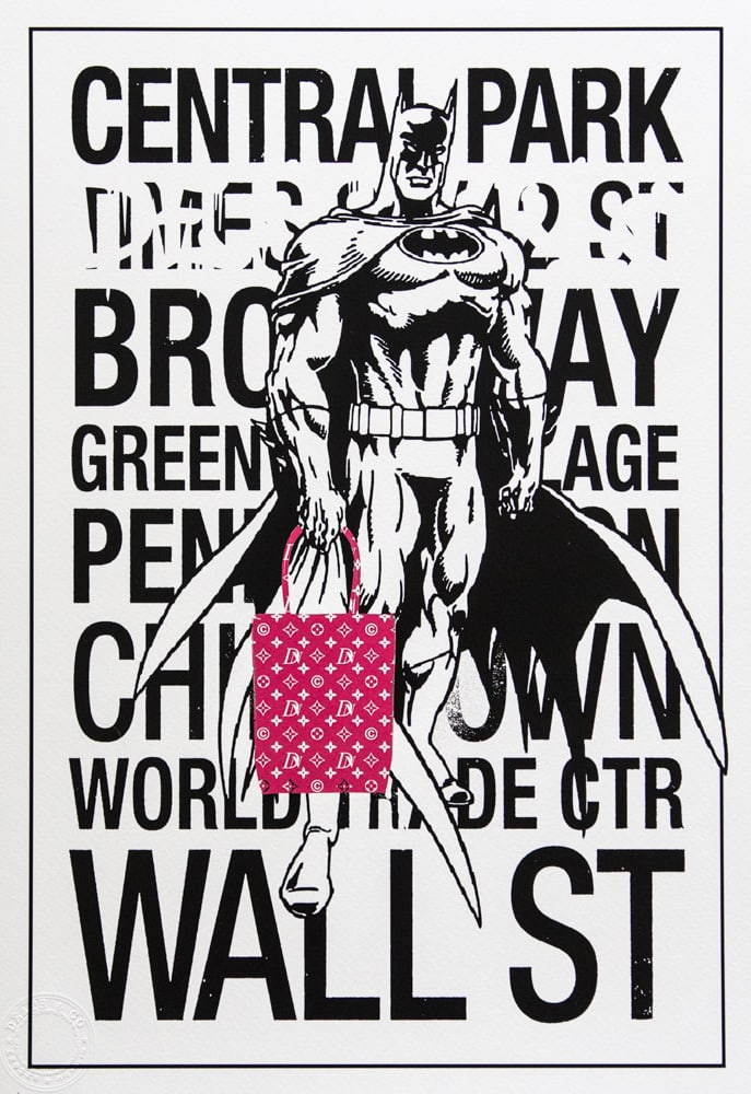 DEATH NYC SIGNED FINE ART PRINT W/COA: DEATH NYC Signed Fine Art Print with COA , DEATH NYC is a New York City-based street artist. Her pseudonym is an acronym for 'Don't Easily Abandon the Hope'. Print is blind stamped, comes with