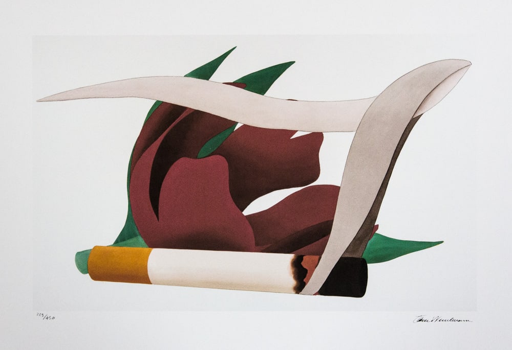 Tom Wesselmann 'Study for Tulip and Smoking Cigarette': Tom Wesselmann (after) 'Study for Tulip and Smoking Cigarette' offset lithography, limited edition of 450, sheet size 50 x 70 cm, plate signed bottom right, numbered with pencil bottom left 229/450,