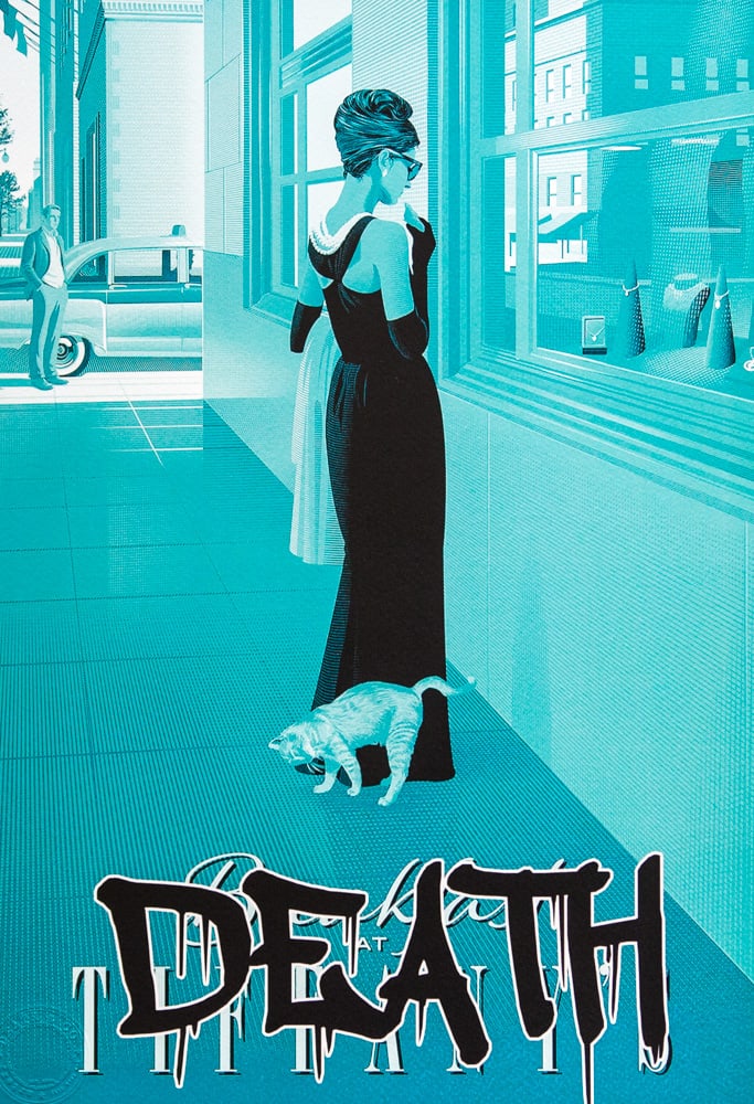 DEATH NYC SIGNED FINE ART PRINT W/COA: DEATH NYC Signed Fine Art Print with COA , DEATH NYC is a New York City-based street artist. Her pseudonym is an acronym for 'Don't Easily Abandon the Hope'. Print is blind stamped, comes with