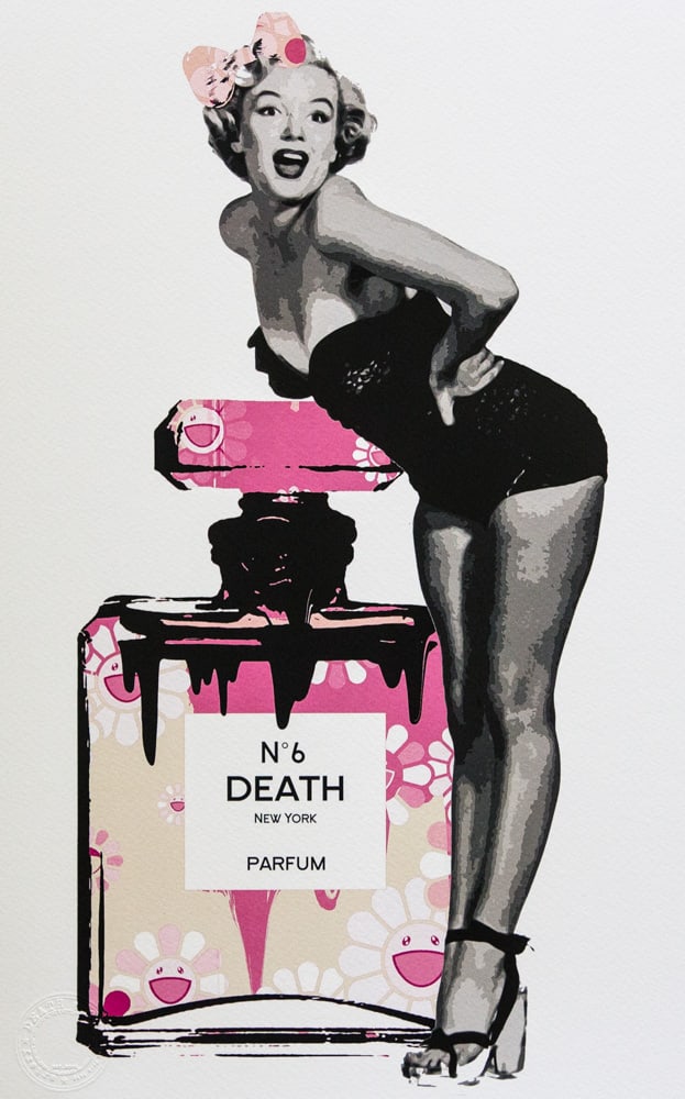 DEATH NYC SIGNED FINE ART PRINT W/COA: DEATH NYC Signed Fine Art Print with COA , DEATH NYC is a New York City-based street artist. Her pseudonym is an acronym for 'Don't Easily Abandon the Hope'. Print is blind stamped, comes with