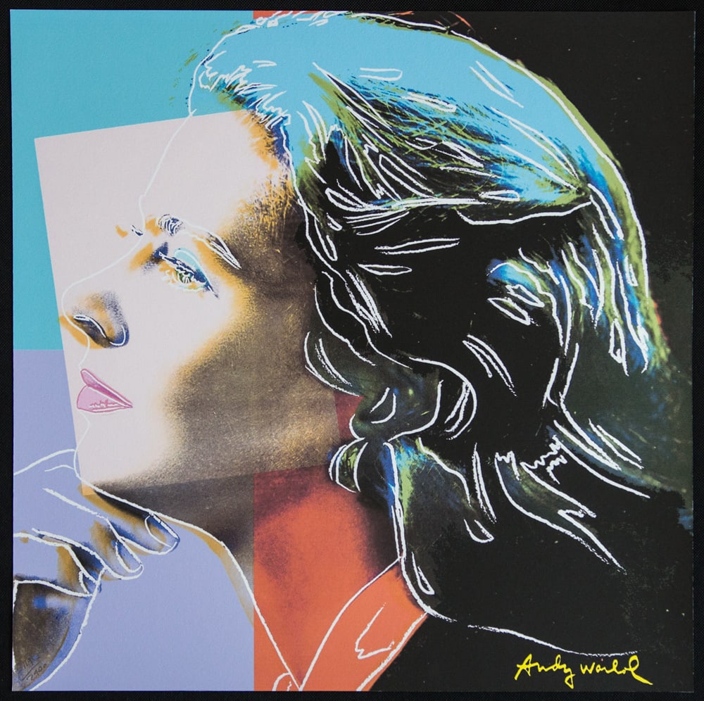 Andy Warhol 'Ingrid Bergman': Andy Warhol (after) 'Ingrid Bergman' offset lithography, size 60 x 60 cm, plate signed bottom right, numbered with pencil, limited edition 119/2400, heavy paper, stamped with CMOA on the back (Carnegi