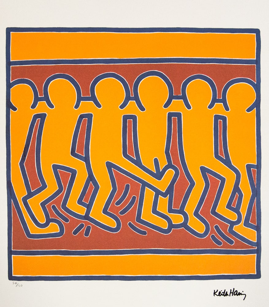 Keith Haring, Untitled: Keith Haring (after) untitled, offset lithography, limited edition of 150, sheet size 50 x 70 cm, plate signed bottom right, numbered with pencil bottom left 54/150, cotton paper, Keith Haring Foundat