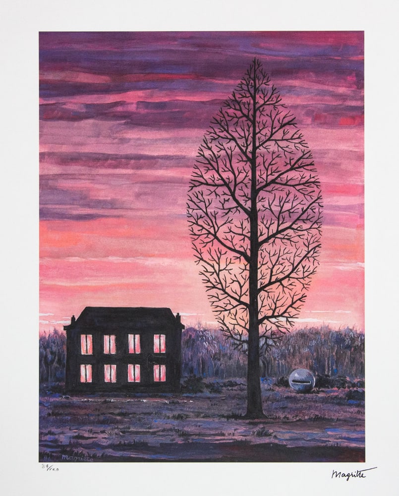 Rene Magritte 'The Search for the Absolute': Rene Magritte (after) 'The Search for the Absolute' lithography print, limited edition of 100, plate signed bottom right, numbered with pencil bottom left 87/100, bottom left publishing house stamp