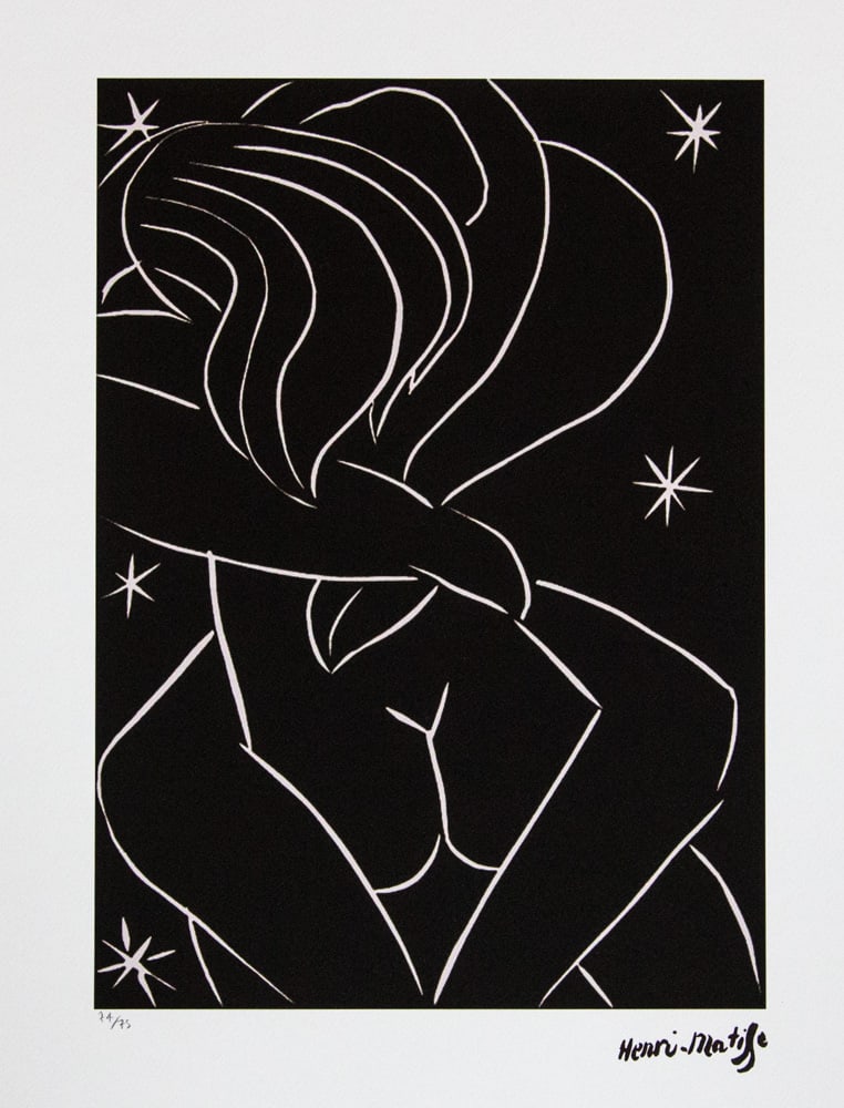 Henri Matisse 'Pasiphae : Borne Away to the Stars…': Henri Matisse (after) 'Pasiphae : Borne Away to the Stars…' offset lithography, limited edition of 75, sheet size 50 x 70 cm, plate signed bottom right, numbered with pencil bottom left 74/75,