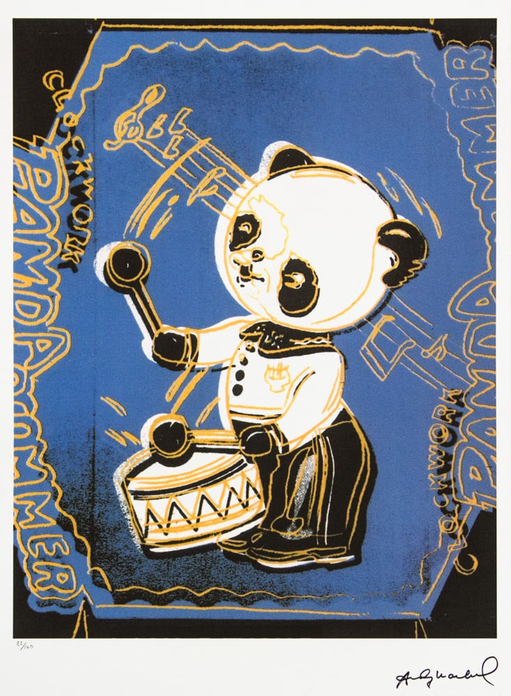 Andy Warhol 'Clockwork Panda': Andy Warhol (after) 'Clockwork Panda' offset lithograph in colors on Arches paper, sheet size 38,5 x 57 cm, plate signed bottom right, numbered with pencil, limited edition 82/100 (Leo Castelli, Art G