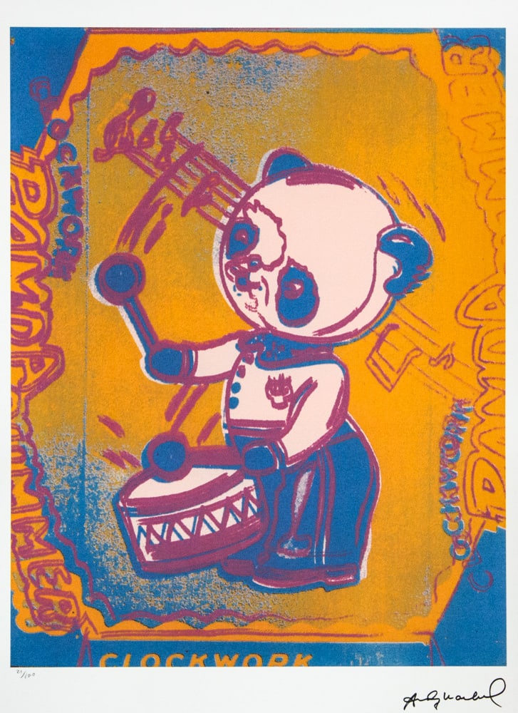Andy Warhol 'Clockwork Panda': Andy Warhol (after) 'Clockwork Panda' offset lithograph in colors on Arches paper, sheet size 38,5 x 57 cm, plate signed bottom right, numbered with pencil, limited edition 21/100 (Leo Castelli, Art G