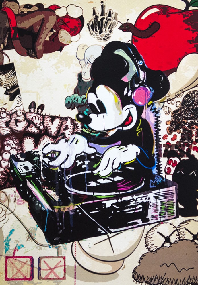 DEATH NYC SIGNED FINE ART PRINT W/COA: DEATH NYC Signed Fine Art Print with COA , DEATH NYC is a New York City-based street artist. Her pseudonym is an acronym for 'Don't Easily Abandon the Hope'. Print is blind stamped, comes with