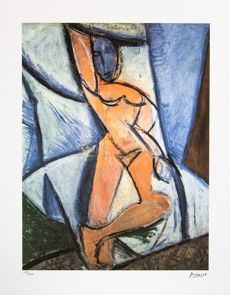 Pablo Picasso 'Nude with Raised Arm and Drapery': Pablo Picasso (after) 'Nude with Raised Arm and Drapery' lithograph print, limited edition of 200, sheet size 50 x 70 cm, plate signed bottom right, numbered with pencil bottom left 173/200, wove