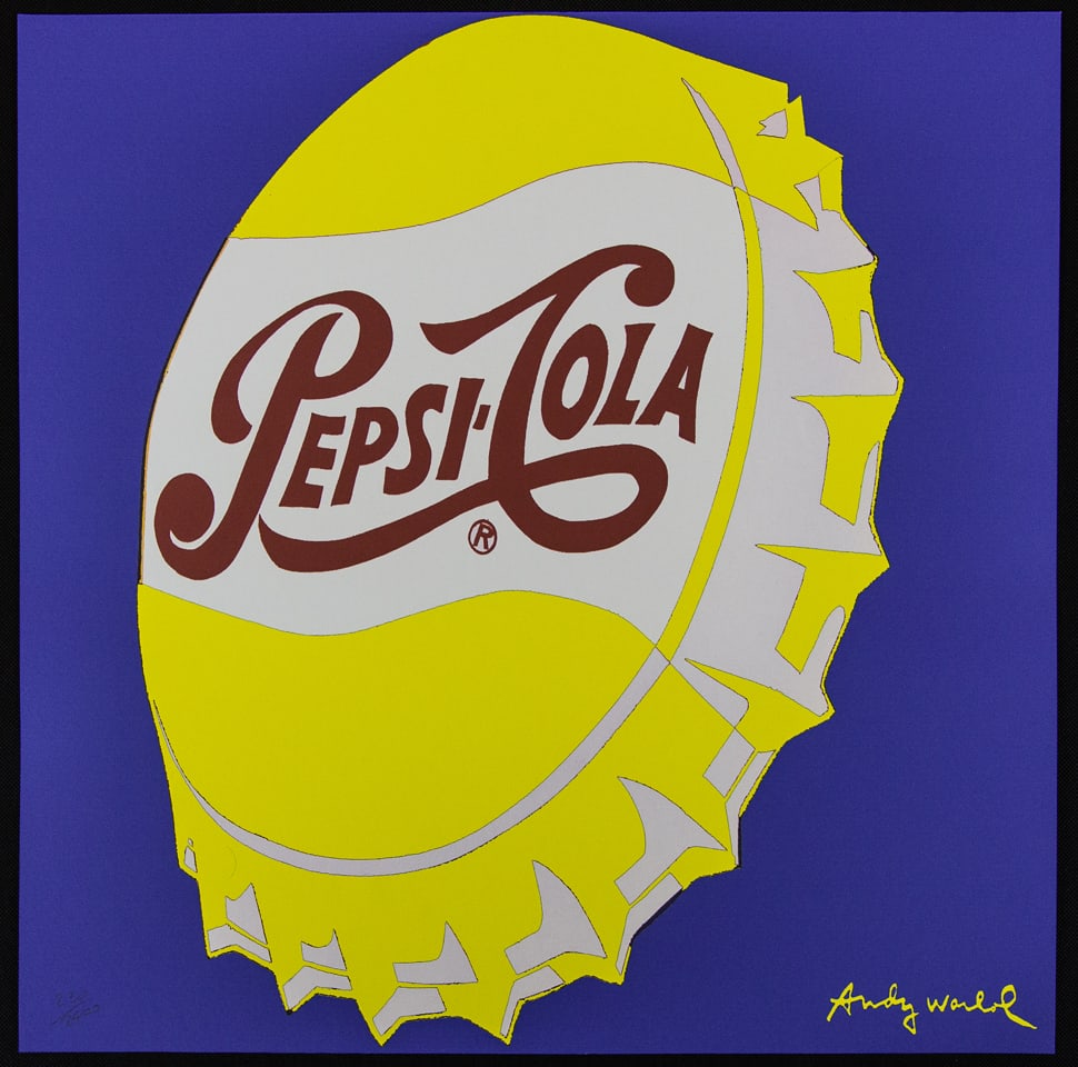 Andy Warhol 'Pepsi-Cola': Andy Warhol (after) 'Pepsi-Cola' offset lithography, size 60 x 60 cm, plate signed bottom right, numbered with pencil, limited edition 230/2400, heavy paper, stamped with CMOA on the back (Carnegie