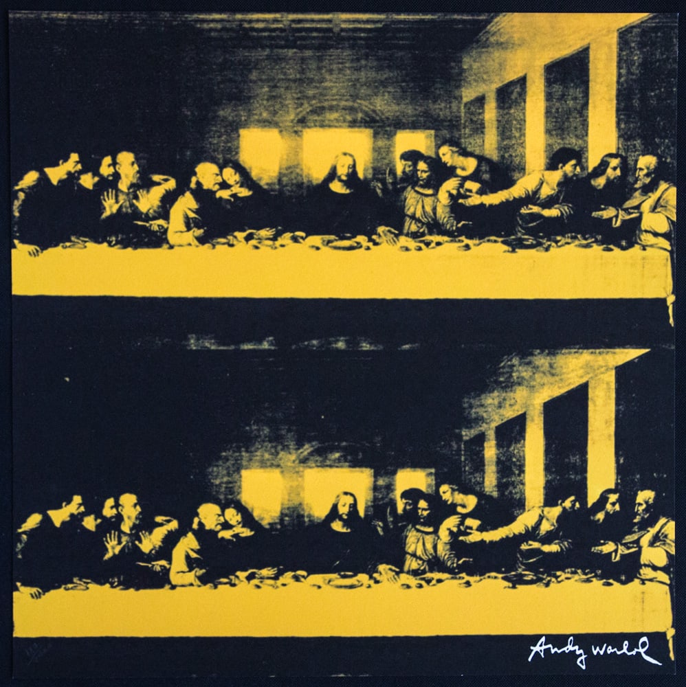 Andy Warhol 'Last Supper': Andy Warhol (after) 'Last Supper' offset lithography, size 60 x 60 cm, plate signed bottom right, numbered with pencil, limited edition 187/2400, heavy paper, stamped with CMOA on the back (Carnegie