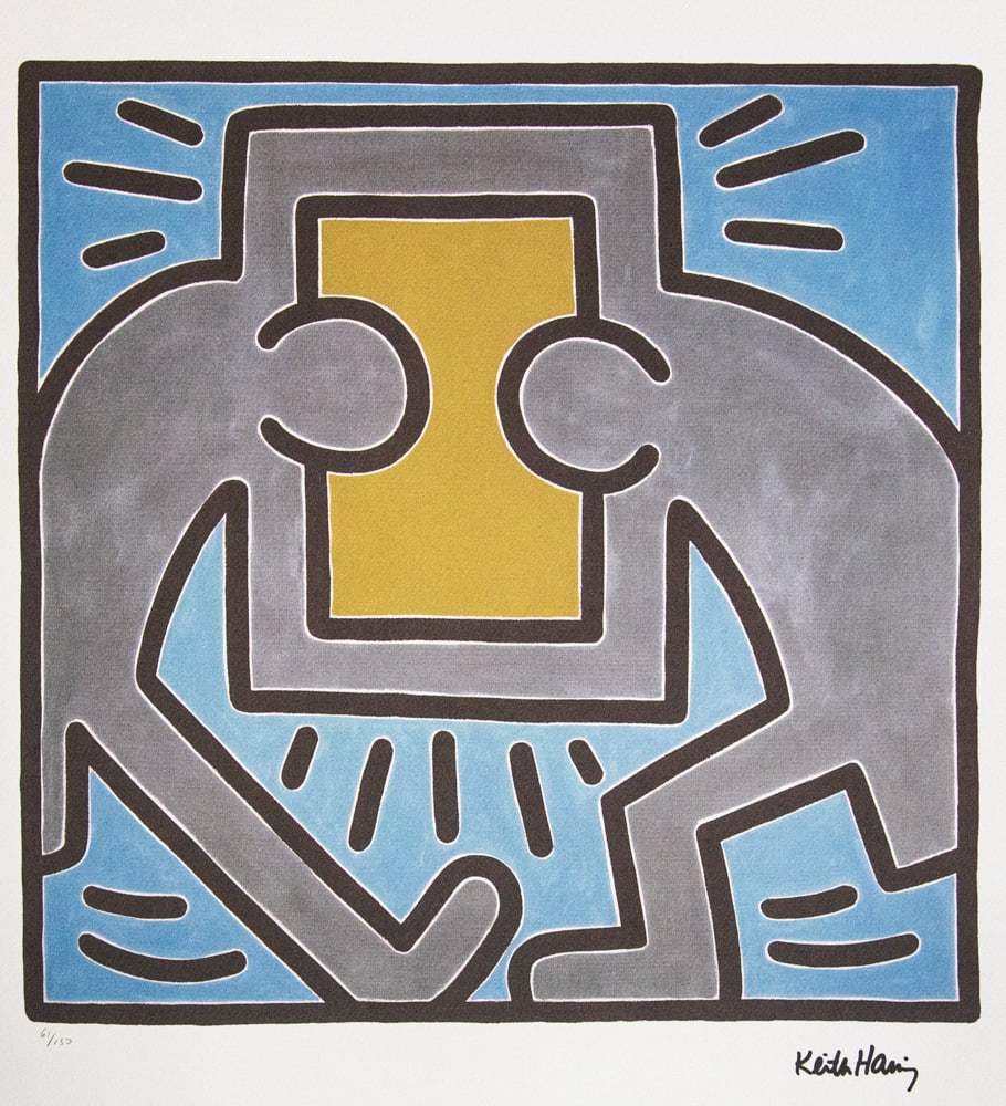 Keith Haring, Untitled: Keith Haring (after) untitled, offset lithography, limited edition of 150, sheet size 50 x 70 cm, plate signed bottom right, numbered with pencil bottom left 61/150, cotton paper, Keith Haring Foundat