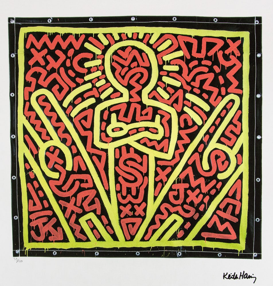 Keith Haring, Untitled: Keith Haring (after) untitled, offset lithography, limited edition of 150, sheet size 50 x 70 cm, plate signed bottom right, numbered with pencil bottom left 39/150, cotton paper, Keith Haring Foundat