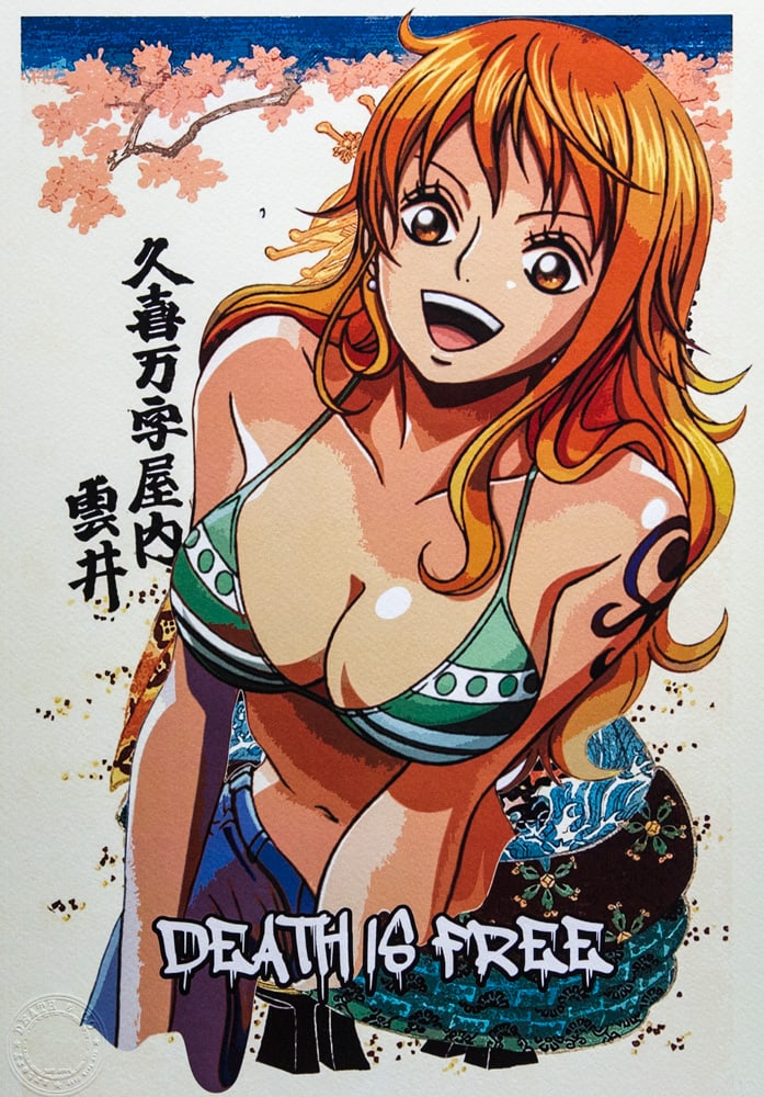 DEATH NYC SIGNED FINE ART PRINT W/COA: DEATH NYC Signed Fine Art Print with COA , DEATH NYC is a New York City-based street artist. Her pseudonym is an acronym for 'Don't Easily Abandon the Hope'. Print is blind stamped, comes with