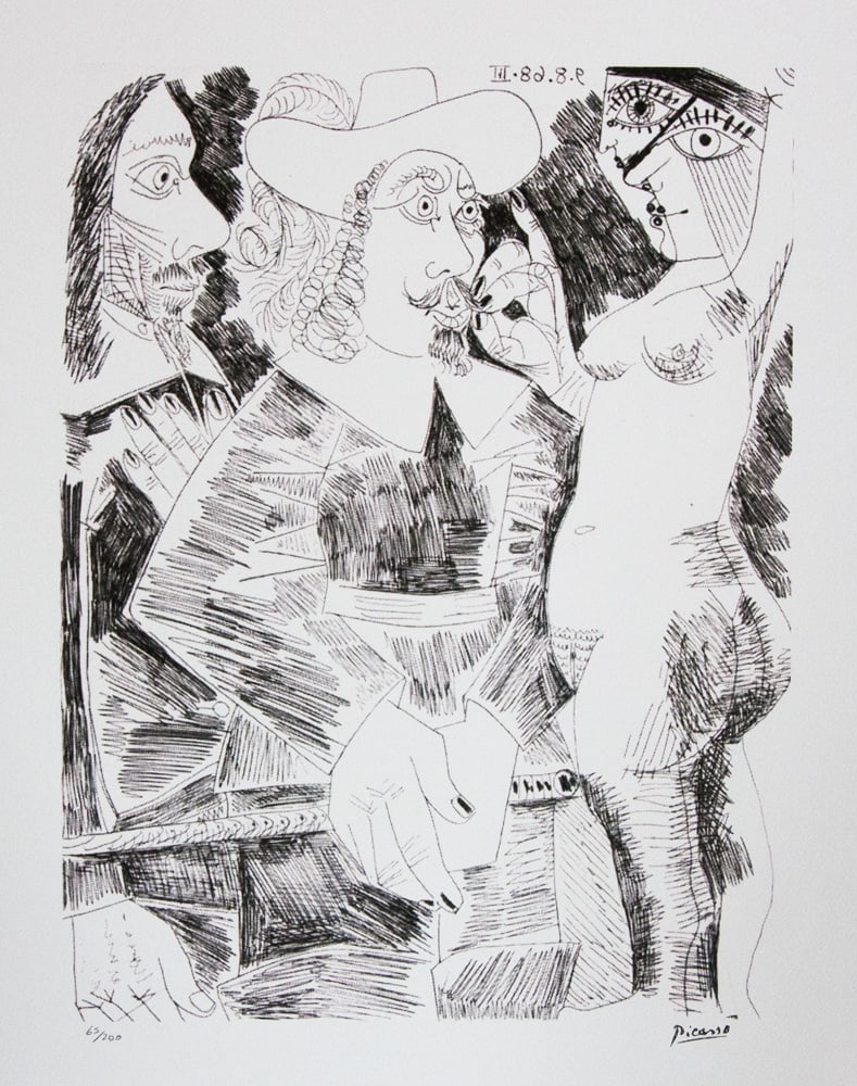 Pablo Picasso, from 347 Suite: Pablo Picasso (after) from 347 Suite, lithograph print, limited edition of 200, sheet size 50 x 70 cm, plate signed bottom right, numbered with pencil bottom left 65/200, wove paper with Pablo