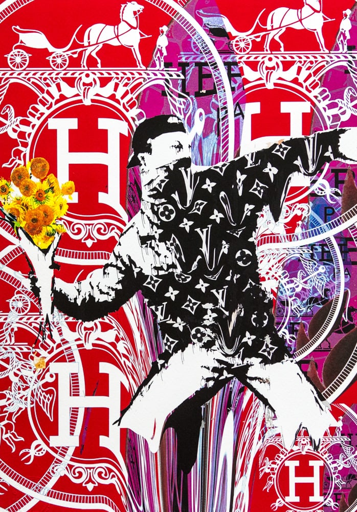 DEATH NYC SIGNED FINE ART PRINT W/COA: DEATH NYC Signed Fine Art Print with COA , DEATH NYC is a New York City-based street artist. Her pseudonym is an acronym for 'Don't Easily Abandon the Hope'. Print is blind stamped, comes with