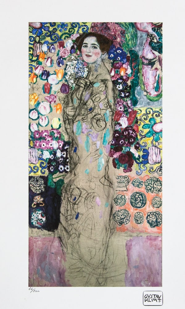 Gustav Klimt 'Portrait of Ria Munk III': Gustav Klimt (after) 'Portrait of Ria Munk III' limited edition of 200, lithograph print, plate signed bottom right, numbered with pencil bottom left 46/200, fine art paper, with La TREC Spa