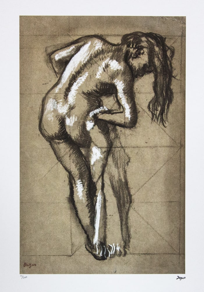 Edgar Degas 'After Bathing': Edgar Degas (after) 'After Bathing' offset lithography, limited edition of 300, sheet size 50 x 70 cm, plate signed bottom right, numbered with pencil bottom left 10/300, cotton paper, without