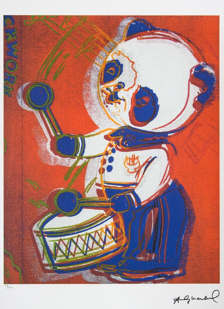 Andy Warhol 'Clockwork Panda': Andy Warhol (after) 'Clockwork Panda' offset lithograph in colors on Arches paper, sheet size 38,5 x 57 cm, plate signed bottom right, numbered with pencil, limited edition 79/100 (Leo Castelli, Art