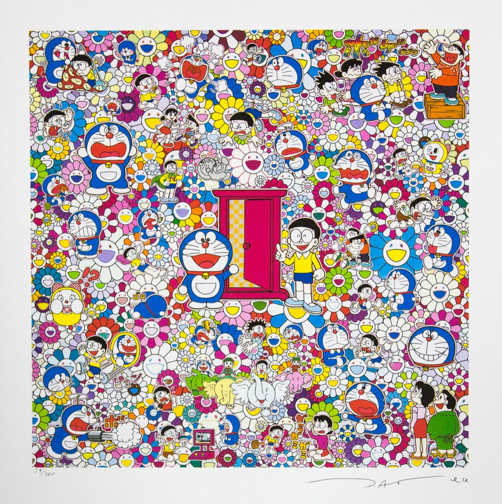 Takashi Murakami 'Dokodemo Door': Takashi Murakami (after) 'Dokodemo Door' offset lithography, limited edition of 300, sheet size 50 x 65 cm, plate signed bottom right, numbered with pencil bottom left 29/300, fine art paper, without