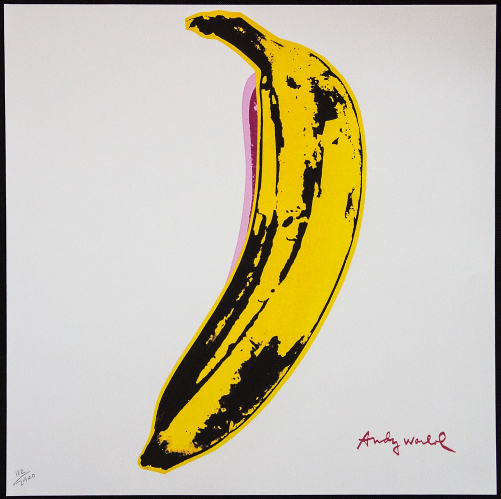 Andy Warhol 'Banana': Andy Warhol (after) 'Banana' offset lithography, size 60 x 60 cm, plate signed bottom right, numbered with pencil, limited edition 122/2400, heavy paper, stamped with CMOA on the back (Carnegie
