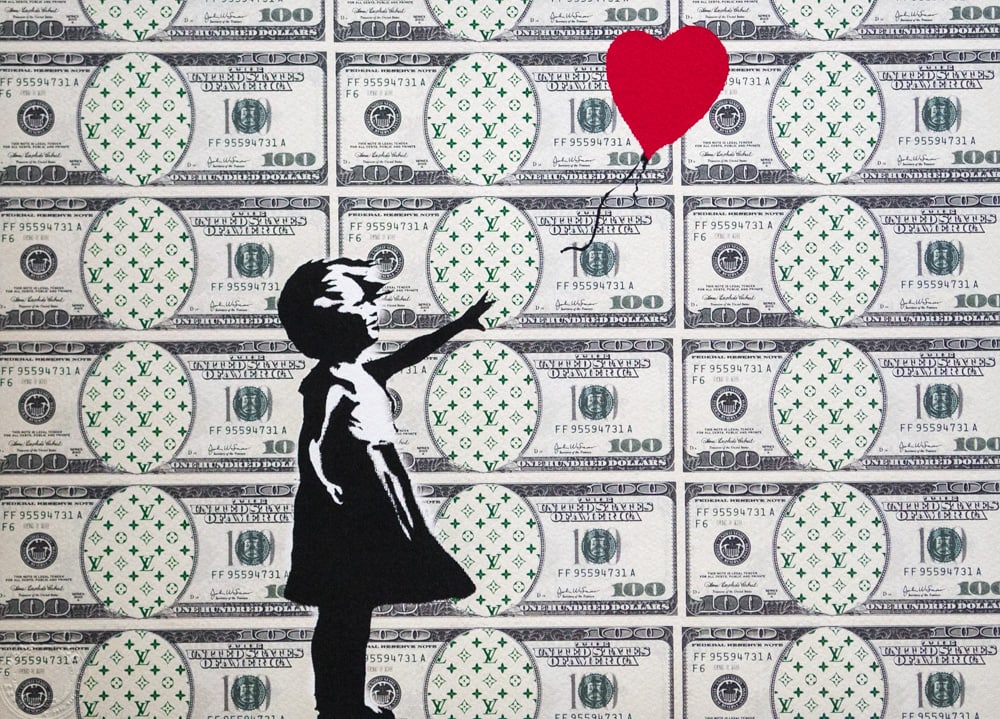 DEATH NYC SIGNED FINE ART PRINT W/COA: DEATH NYC Signed Fine Art Print with COA , DEATH NYC is a New York City-based street artist. Her pseudonym is an acronym for 'Don't Easily Abandon the Hope'. Print is blind stamped, comes with