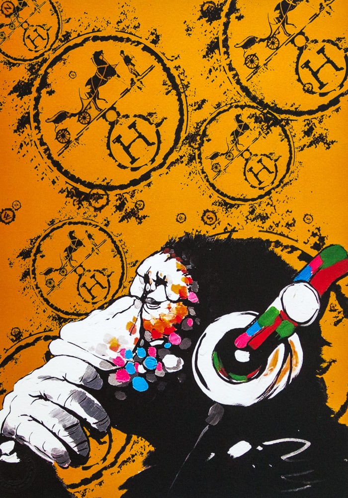 DEATH NYC SIGNED FINE ART PRINT W/COA: DEATH NYC Signed Fine Art Print with COA , DEATH NYC is a New York City-based street artist. Her pseudonym is an acronym for 'Don't Easily Abandon the Hope'. Print is blind stamped, comes with