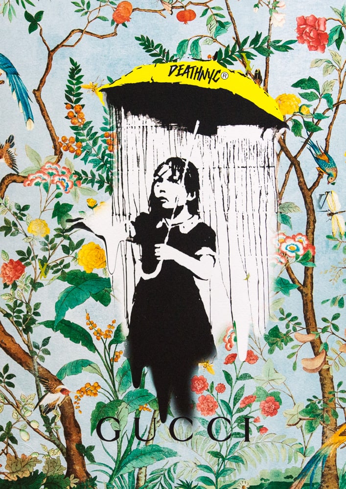 DEATH NYC SIGNED FINE ART PRINT W/COA: DEATH NYC Signed Fine Art Print with COA , DEATH NYC is a New York City-based street artist. Her pseudonym is an acronym for 'Don't Easily Abandon the Hope'. Print is blind stamped, comes with