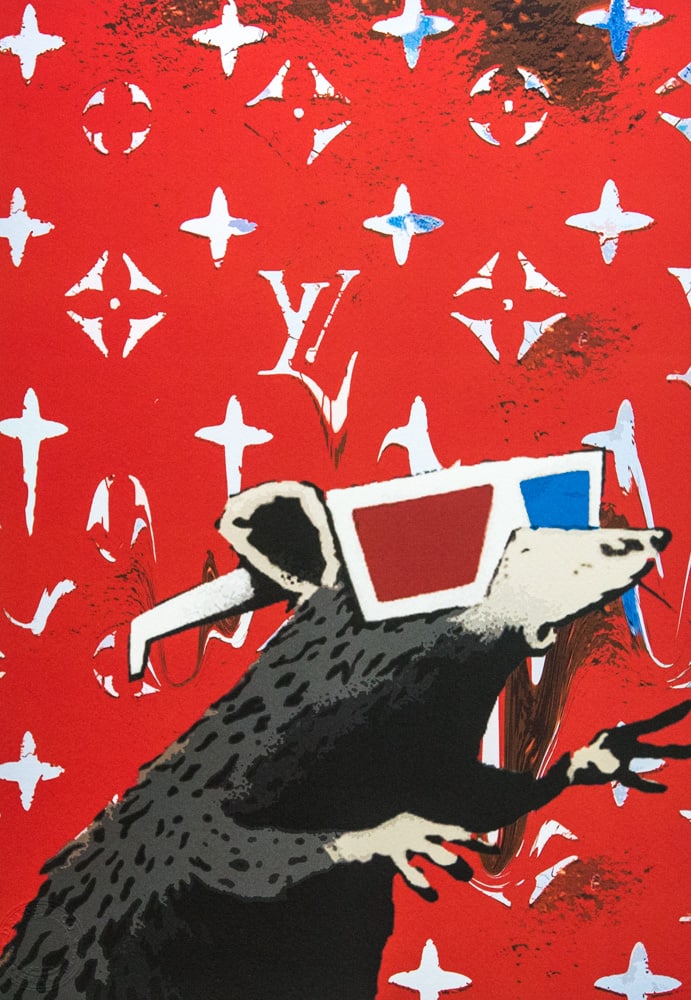 DEATH NYC SIGNED FINE ART PRINT W/COA: DEATH NYC Signed Fine Art Print with COA , DEATH NYC is a New York City-based street artist. Her pseudonym is an acronym for 'Don't Easily Abandon the Hope'. Print is blind stamped, comes with