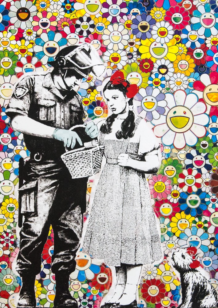 DEATH NYC SIGNED FINE ART PRINT W/COA: DEATH NYC Signed Fine Art Print with COA , DEATH NYC is a New York City-based street artist. Her pseudonym is an acronym for 'Don't Easily Abandon the Hope'. Print is blind stamped, comes with Certifi