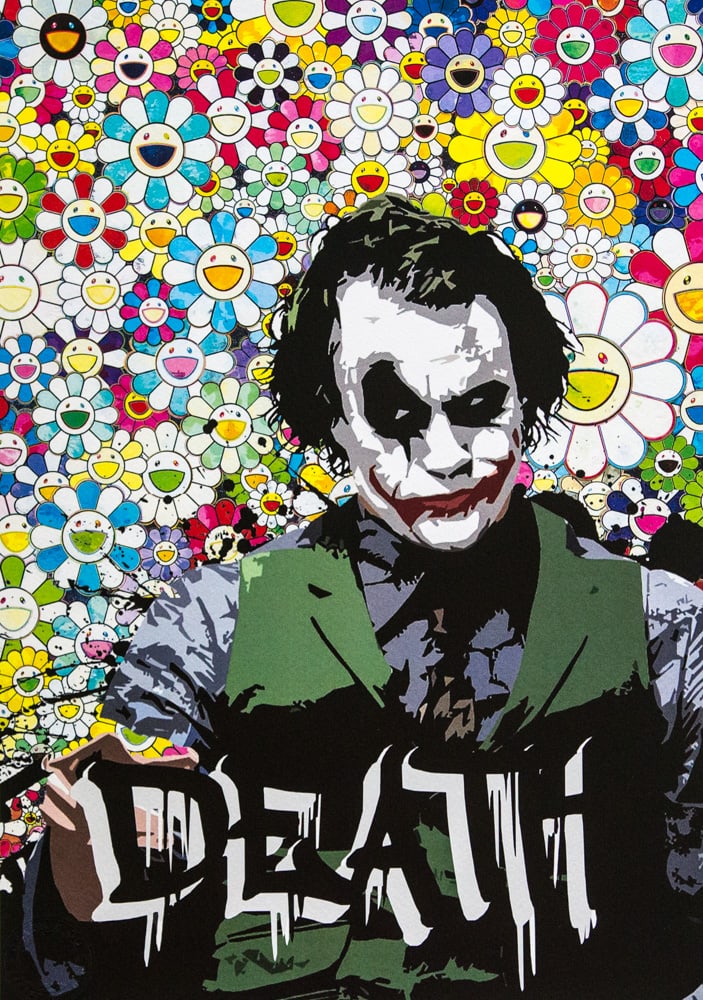 DEATH NYC SIGNED FINE ART PRINT W/COA: DEATH NYC Signed Fine Art Print with COA , DEATH NYC is a New York City-based street artist. Her pseudonym is an acronym for 'Don't Easily Abandon the Hope'. Print is blind stamped, comes with