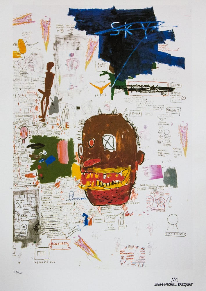 Jean-Michel Basquiat, Untitled: Jean-Michel Basquiat (after) untitled, lithography print, sheet size 50 x 70 cm, plate signed bottom right, numbered bottom left with pencil, limited edition 137/300, bottom right publishing house