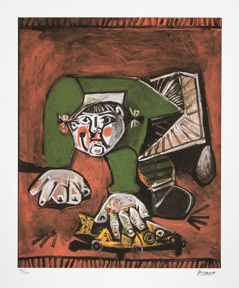 Pablo Picasso 'Paloma with Celluloid Fish': Pablo Picasso (after) 'Paloma with Celluloid Fish' lithograph print, limited edition of 200, sheet size 50 x 70 cm, plate signed bottom right, numbered with pencil bottom left 192/200, wove paper